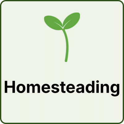 Homesteading - Totally Prepped Green seedling over the word homesteading