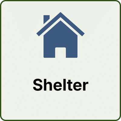 Shelter for Preppers - Totally Prepped house over word shelter